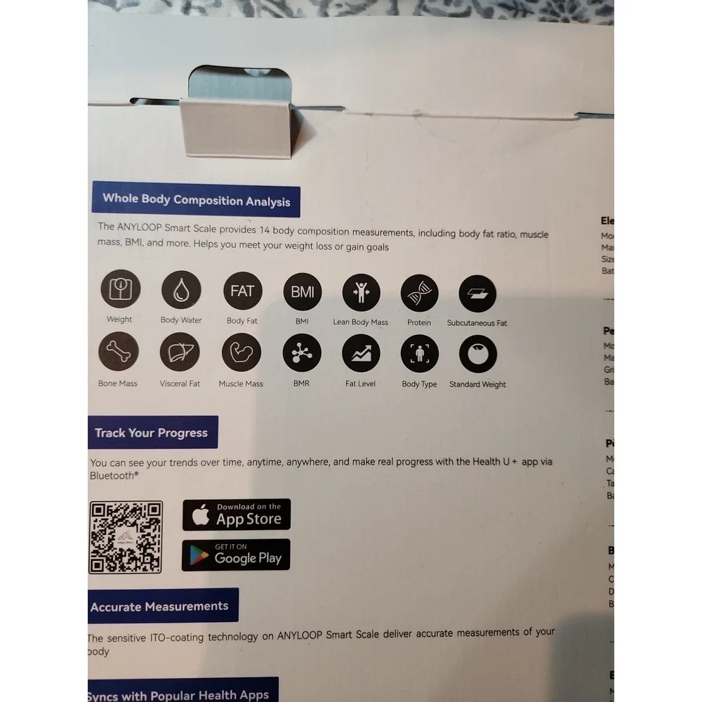 LED Smart Scale Measure Body Weight & Fat Percentage Body Fat Bone Muscle Mass
